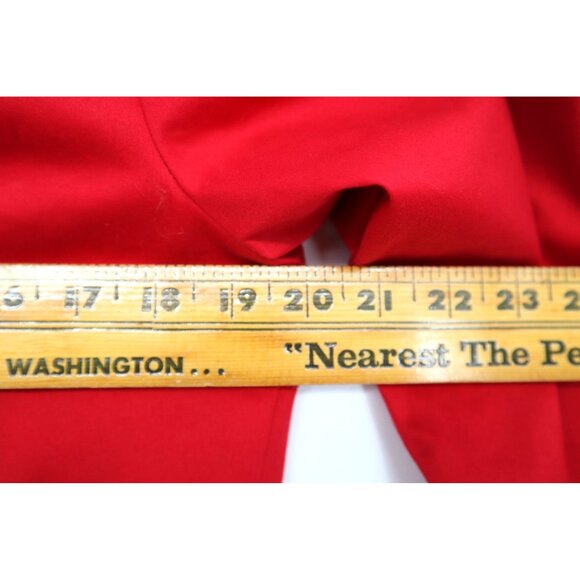 Maggy London Red Zip-Up Jacket Pockets Round Neckline Sz 12 Preppy Office Career - Picture 4 of 13
